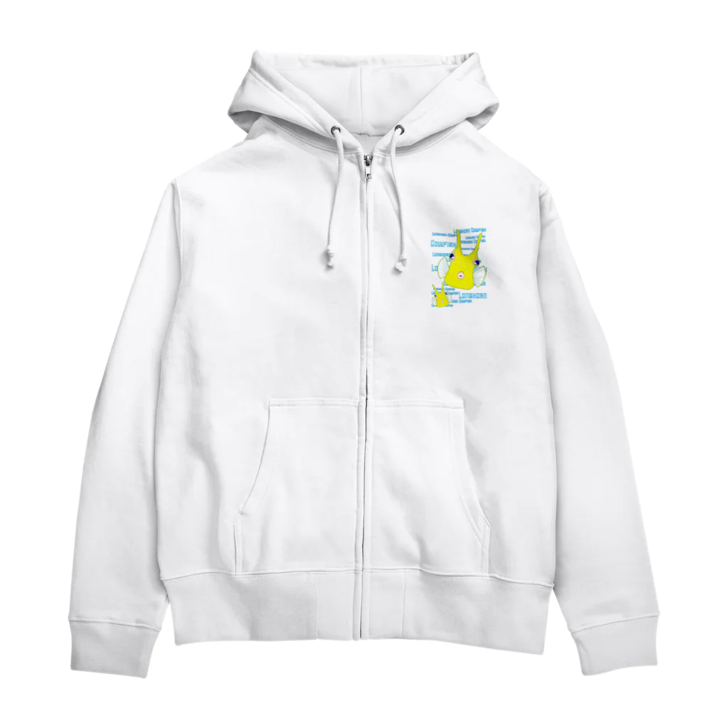 LalaHangeulのLonghorn Cowfish(コンゴウフグ) Zip Hoodie