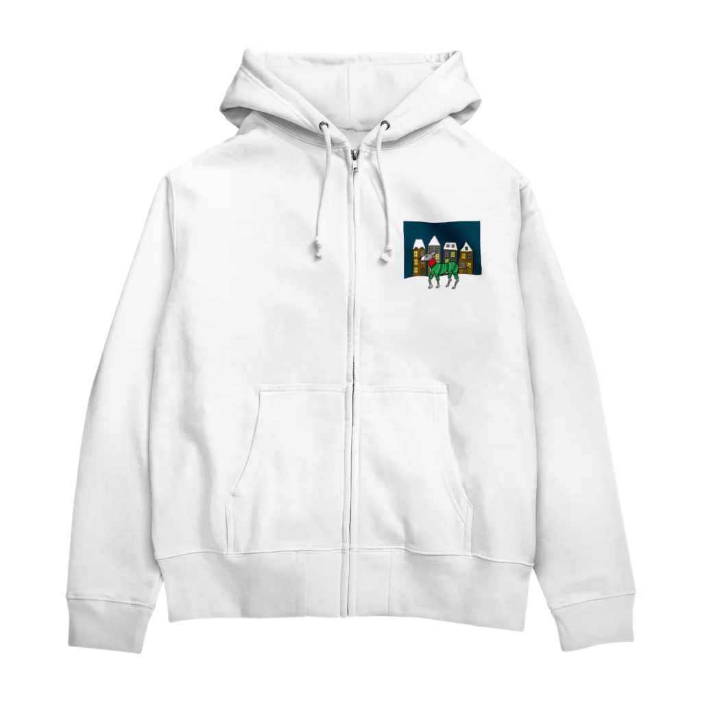 へちまめろんのクリスマスの街とイタグレ Zip Hoodie