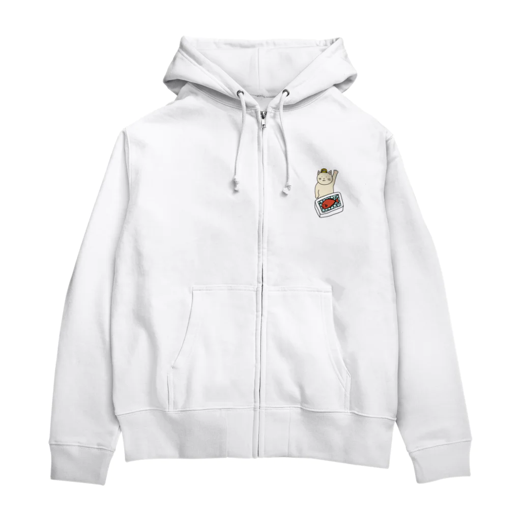 ＋Whimsyの魚市場ねこ Zip Hoodie