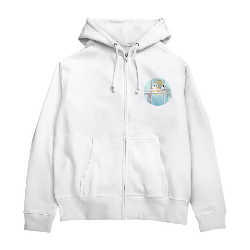 まめるりはことりの可愛いのぞき見セキセイインコちゃん【まめるりはことり】 Zip Hoodie