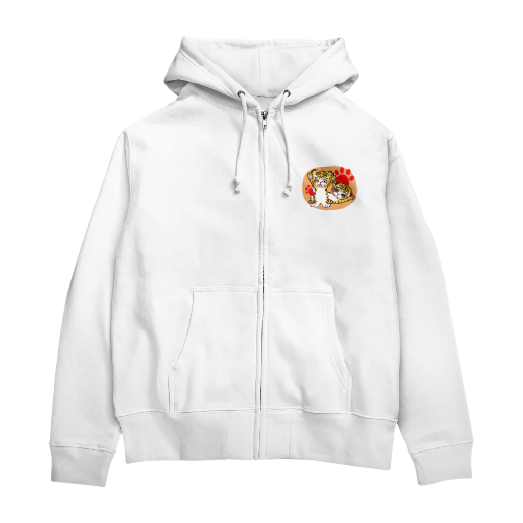 nya-mew（ニャーミュー）のとらニャーちゃん Zip Hoodie