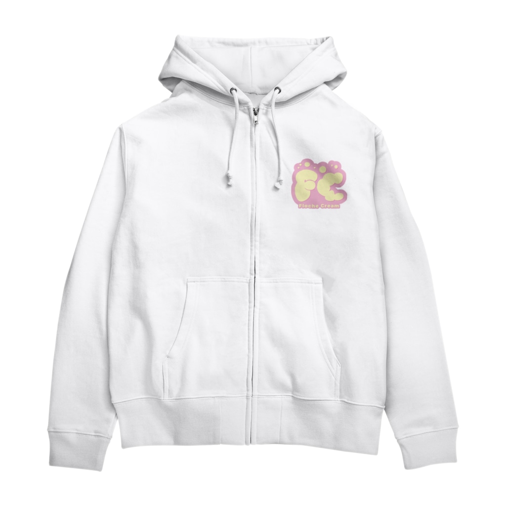 ピンクロゴジップパーカー Floche Cream Official Goods Store Flochecream のジップパーカー通販 Suzuri スズリ