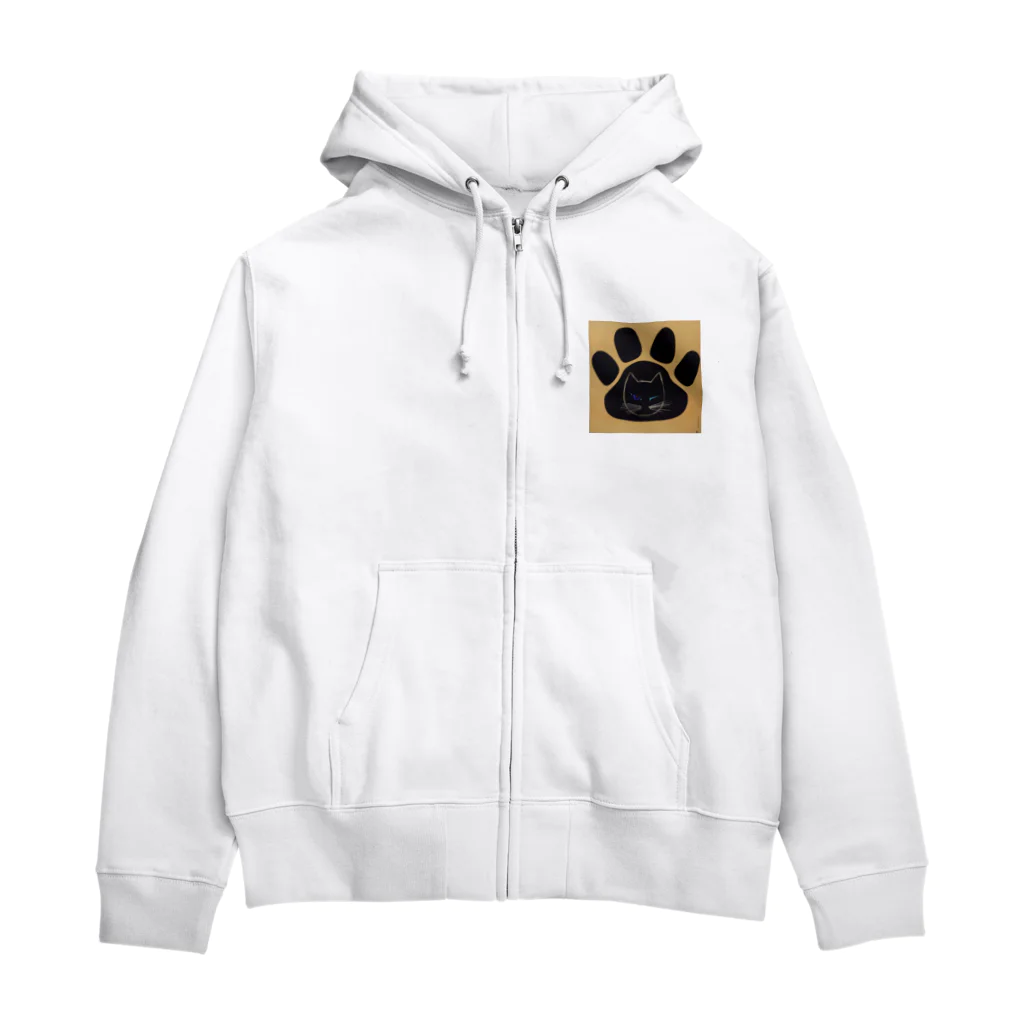 YS VINTAGE WORKSのチェコ　足跡ウィンクねこ Zip Hoodie