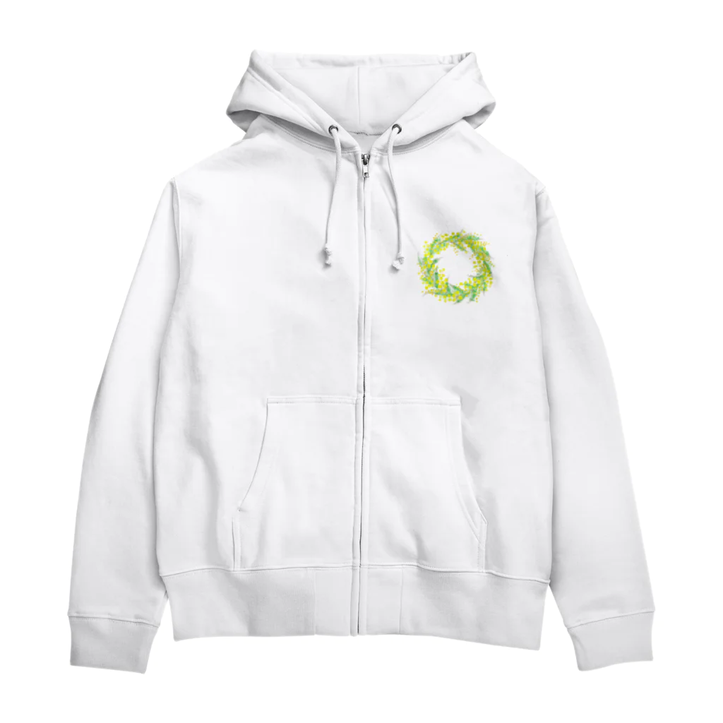 satoharuのミモザのリース Zip Hoodie