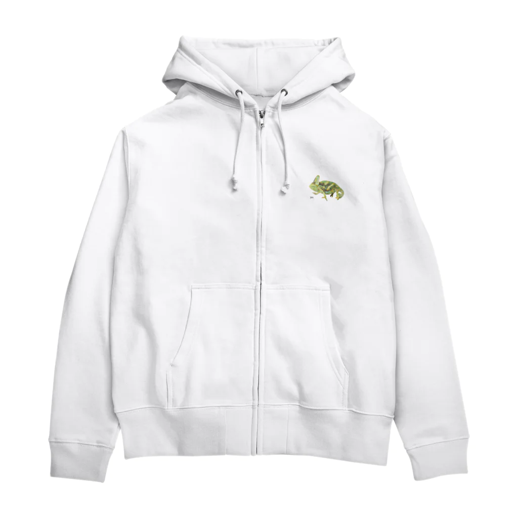 LEOLEOの挨拶をするエボシカメレオン Zip Hoodie