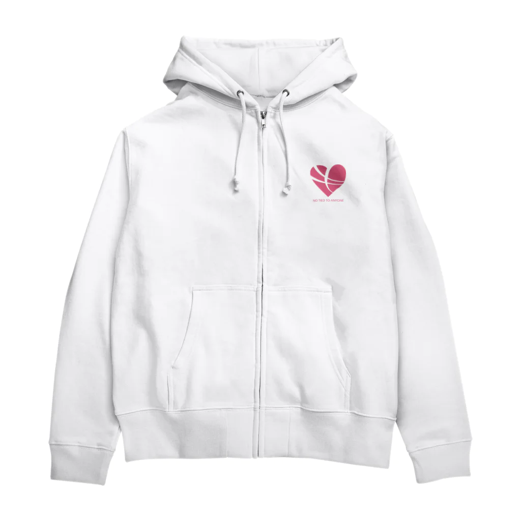 えりぱん💖のNo tied to anyone. Zip Hoodie