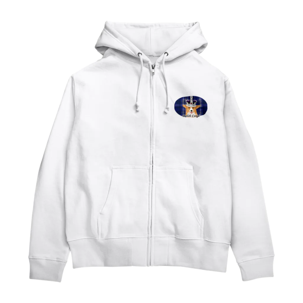 犬グッズの店しえるぶるーのロイヤルコーギー Zip Hoodie