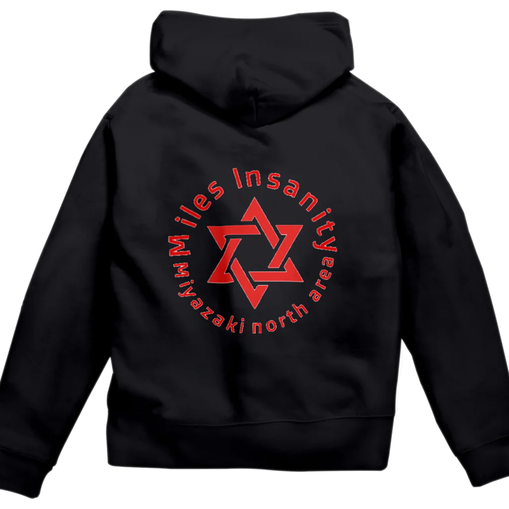 coro 【Miles Insanity】のmiles insanity ジップパーカー　赤ロゴ Zip Hoodie