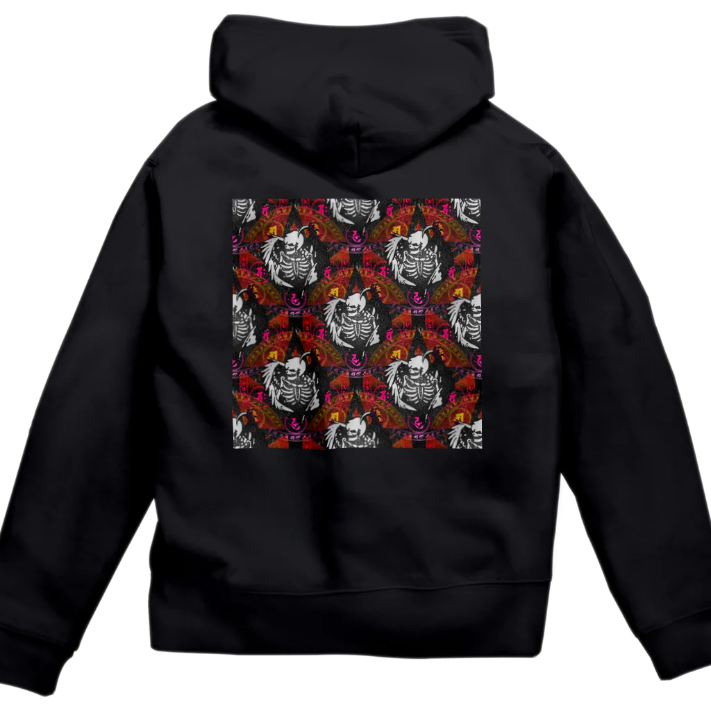 Ａ’ｚｗｏｒｋＳのFallen Angel of SKULL SEAMLESS PATTERN Zip Hoodie