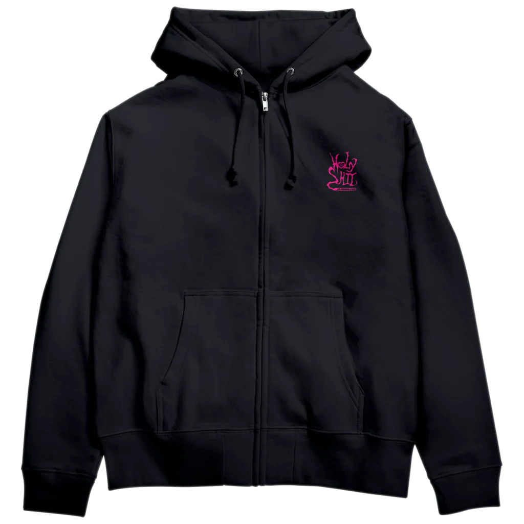 HOLYSHIT STUFFのHOLYSHIT PINK LOGO ジップパーカー