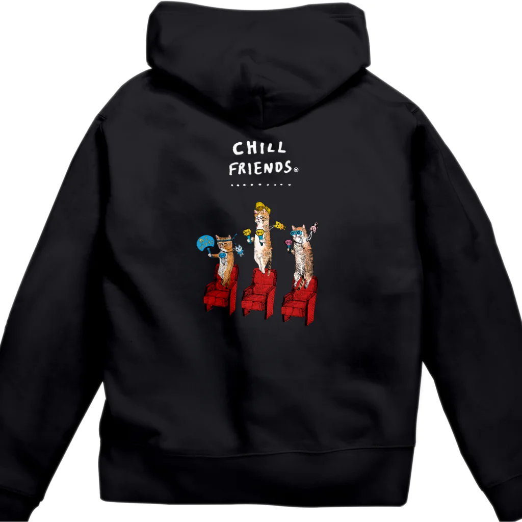 MAiのCHILL FRIENDS_推し活するネコたち Zip Hoodie