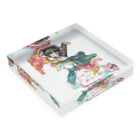 ホワイトサンタの丑年擬人化 Acrylic Block :placed flat