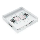 ヒャナヒュ-のナマケモノとマシュマロココア Acrylic Block :placed flat