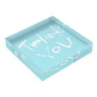 筆文字グッズのTHANK YOUブロック Acrylic Block :placed flat