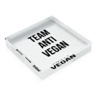 0.00%VEGAN SHOPのteam anti vegan（黒文字） アクリルブロックの平置き