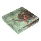 saruchi工房のBeautiful Okinawan sea アクリルブロック No.4 ウミガメ Acrylic Block :placed flat