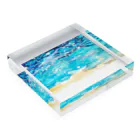 Laugh Rain LaboのHealing sea_am Acrylic Block :placed flat