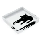 たろくろのうたたねくろねこ Acrylic Block :placed flat