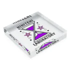 KIKITEKI_LABORATORYの砂時計 紫×ピンク Acrylic Block :placed flat