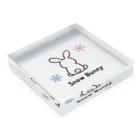 ヒュミリの店のSnow Bunnyシリーズ Acrylic Block :placed flat