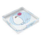 Cocotte Mottoのコスモスと文鳥 Acrylic Block :placed flat