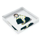 ▷            chiroruのおさげの女の子 Acrylic Block :placed flat