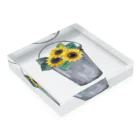 Fred HorstmanのWatering bucket and sunflowers  じょうろ と ひまわり Acrylic Block :placed flat