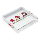 LittleLoroのUGLY ADELIE CHIRISTMAS 0586 アデリーペンギン サンタ帽子 横並び Acrylic Block :placed flat