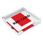 アメリカンベース のレッドカード　⚽　サッカー Acrylic Block :placed flat