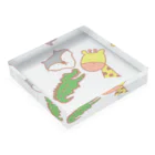 chikoショップのわに おおかみ きりん Acrylic Block :placed flat