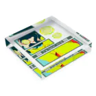 GOODS SHOP【そぞろな小窓】 SUZURI店の【I'm lovin' it! -lemon-】 Acrylic Block :placed flat