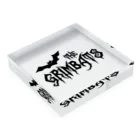 GRIMWORKSのGRIMBATS logo-1 Black Acrylic Block :placed flat