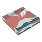 もちもちのもちのSmoking On Mt.Fuji Acrylic Block :placed flat