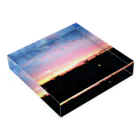 reisanの立石の夕暮れ2 Acrylic Block :placed flat