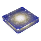 quantumwaveのビッグバンとメタトロンキューブ　アクリルブロック　ブルー Acrylic Block :placed flat