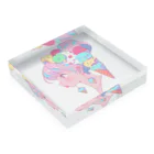 ヤバいTシャツ屋しゃんの暑い夏はアイスだ010！ Acrylic Block :placed flat