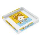 なくも/イラストレーターの高血圧ねこちゃん Acrylic Block :placed flat