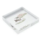 こぽねこshopのお散歩いくにゃん Acrylic Block :placed flat