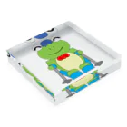 🐸かえるさんと仲間たち🐸のスキーとかえるさん Acrylic Block :placed flat