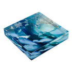 しばさおり jasmine mascotの青い花 Acrylic Block :placed flat