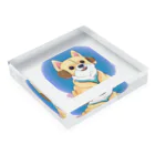 デザインフィンドのかわいい犬のベリー君 Acrylic Block :placed flat