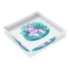 いつもおおきに！たけじいちゃんのWhite Tiger Baby Sigi Acrylic Block :placed flat