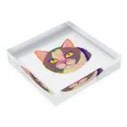 フクミンのふわふわネコ Acrylic Block :placed flat