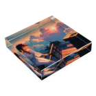 卯月なのかのTwilight Journey　〜黄昏に染まる世界の旅〜　No.3「スカイガーデン」 Acrylic Block :placed flat