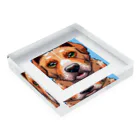 getprizeのドット絵の犬 Acrylic Block :placed flat