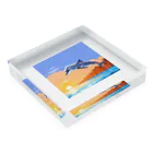 kein-keinのドット絵のイルカ Acrylic Block :placed flat