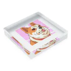 まさのお店の人懐こい犬 Acrylic Block :placed flat