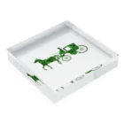 mumusの馬車　green Acrylic Block :placed flat