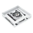 teru8376のイラスト　猫 Acrylic Block :placed flat