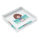 ワンダーワールド・ワンストップの海辺のかわいい女の子③ Acrylic Block :placed flat